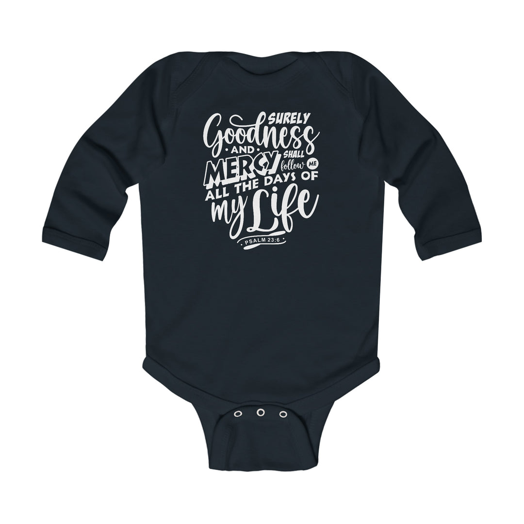 Goodness and Mercy Infant Long Sleeve Bodysuit Kids clothes Black NB (0-3M) 