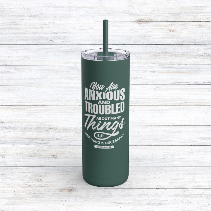 Christian Tumbler Anxious And Troubled Mug Deep Teal 20oz Matte