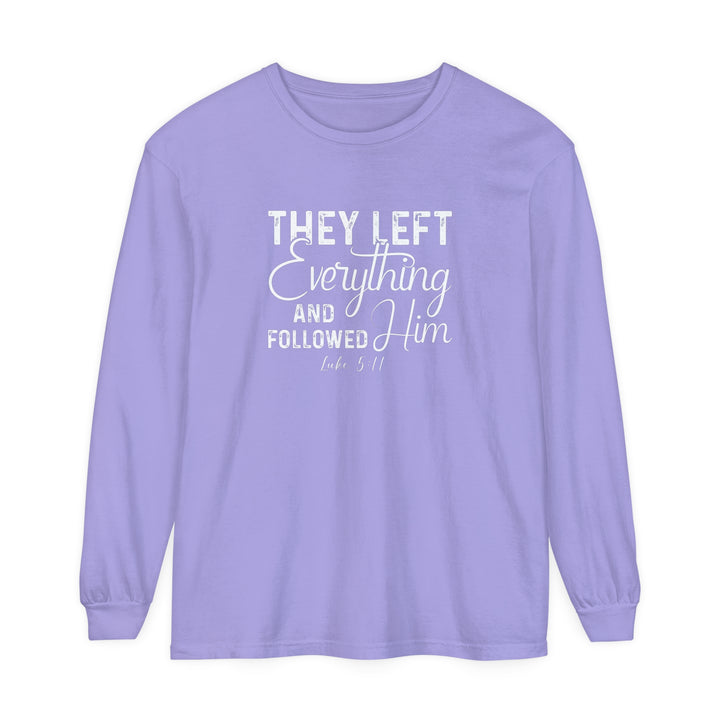 Left Everything Long Sleeve Shirt Long-sleeve Violet S 