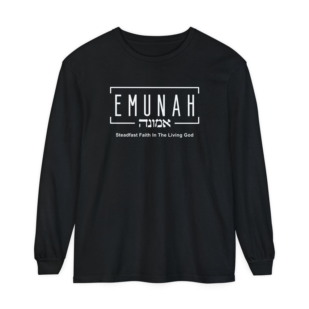 Emunah Steadfast Faith Long Sleeve Shirt Long-sleeve Black S 