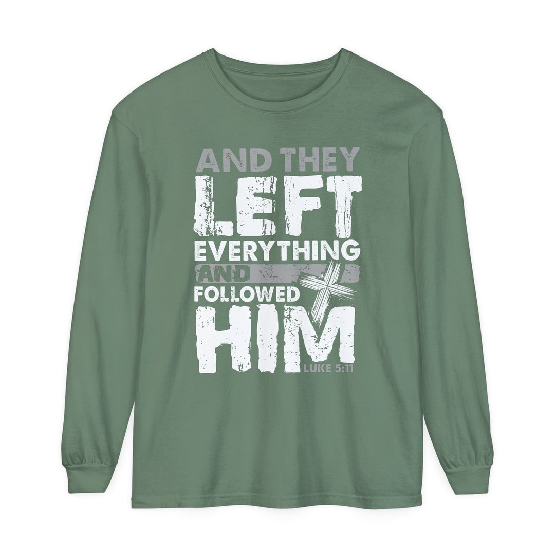 Left Everything Long Sleeve Shirt Long-sleeve Light Green S 
