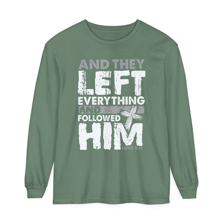 Left Everything Long Sleeve Shirt Long-sleeve Light Green S 