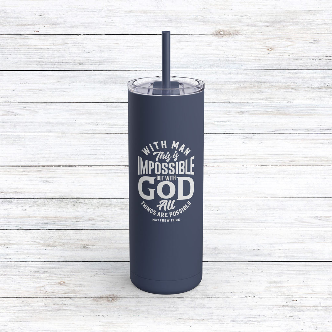 Christian Tumbler All Things Possible Mug Indigo 20oz Matte
