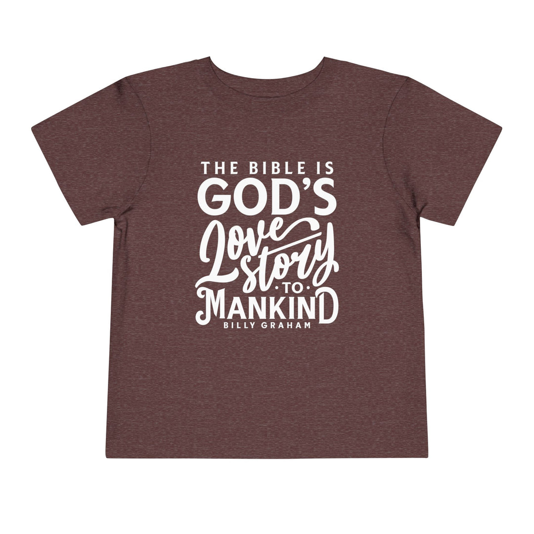 God's Love Story Toddler Tee Kids clothes Heather Maroon 2T 