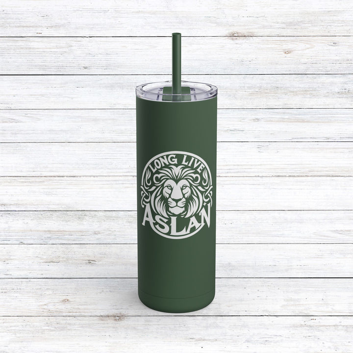 Christian Tumbler Long Live Aslan Mug Pine Needle 20oz Matte
