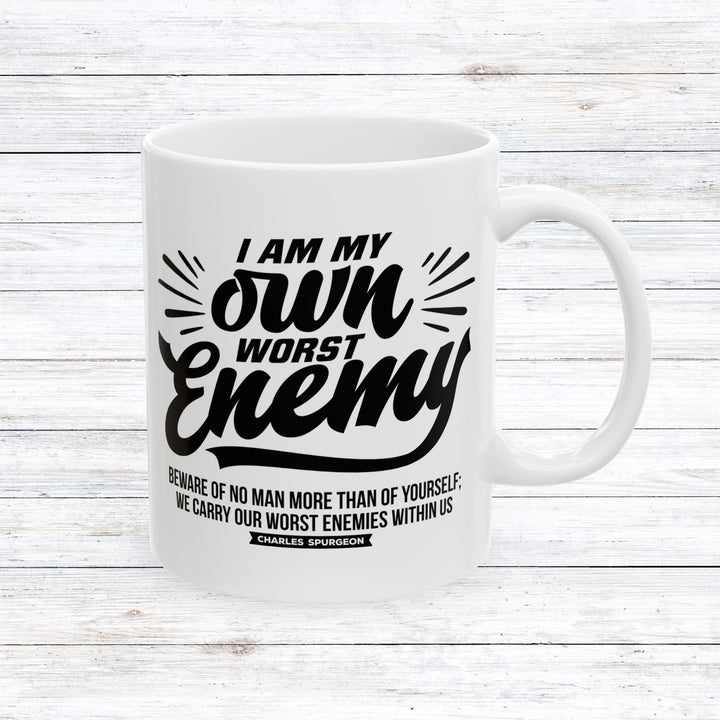 Christian Coffee Mug Charles Spurgeon's Worst Enemy Ceramic Mug 11oz
