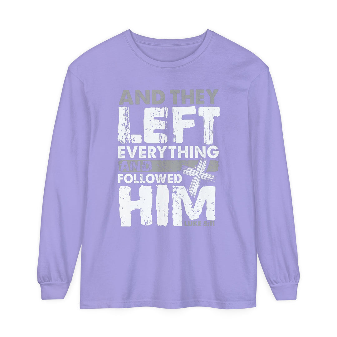 Left Everything Long Sleeve Shirt Long-sleeve Violet S 