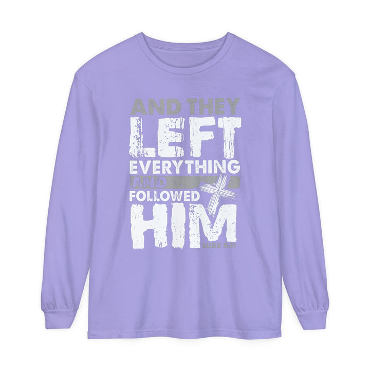 Left Everything Long Sleeve Shirt Long-sleeve Violet S 