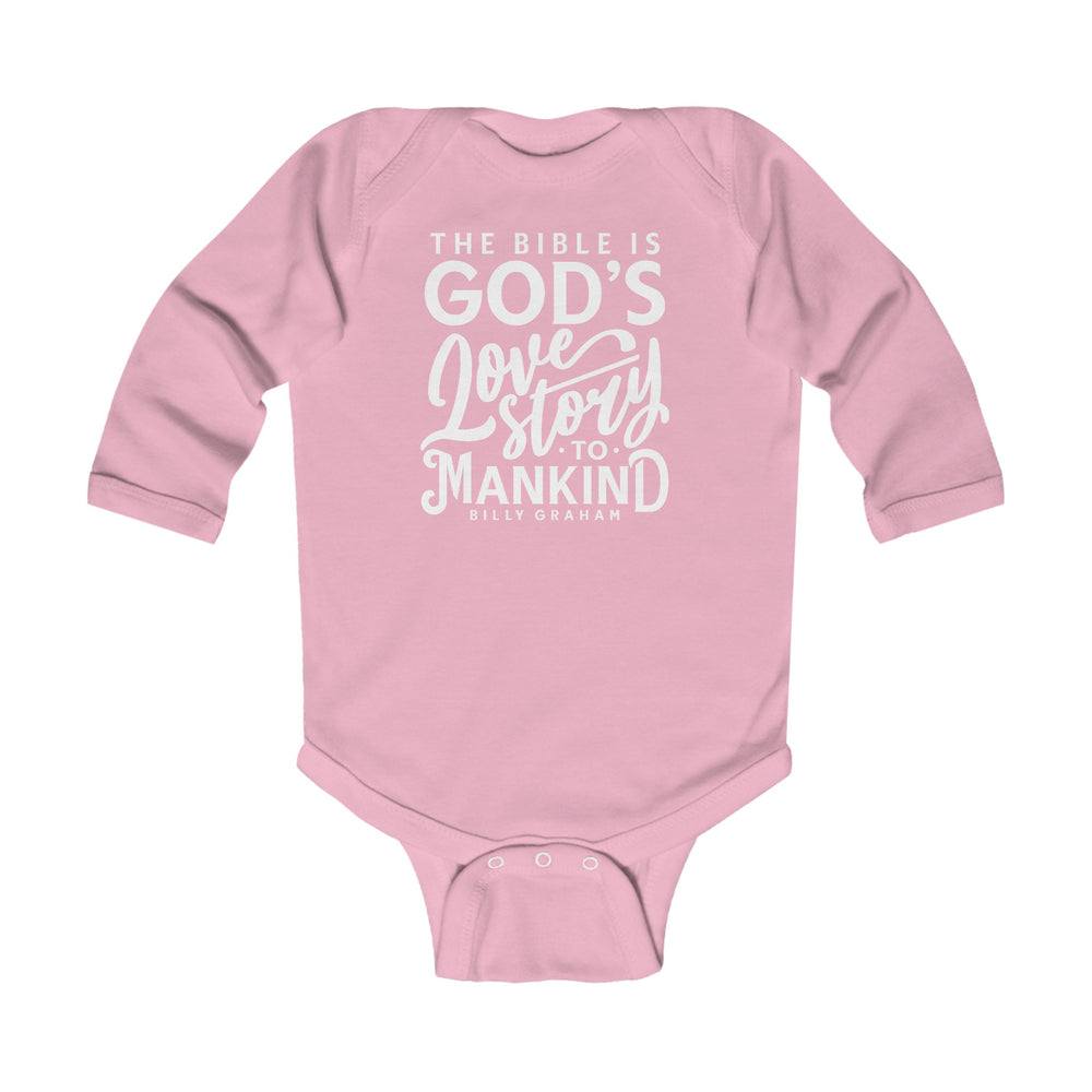 God's Love Story Infant Long Sleeve Bodysuit Kids clothes Pink NB (0-3M) 