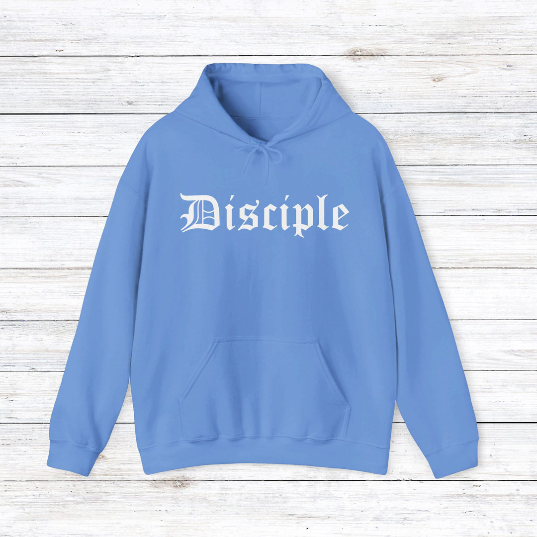 Disciple Old English Hoodie Hoodie Carolina Blue S 