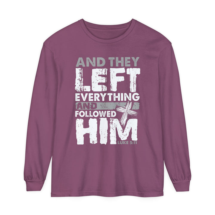 Left Everything Long Sleeve Shirt Long-sleeve Berry S 