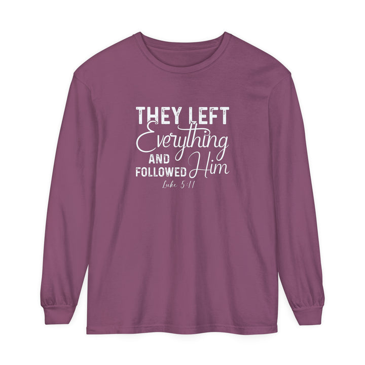 Left Everything Long Sleeve Shirt Long-sleeve Berry S 