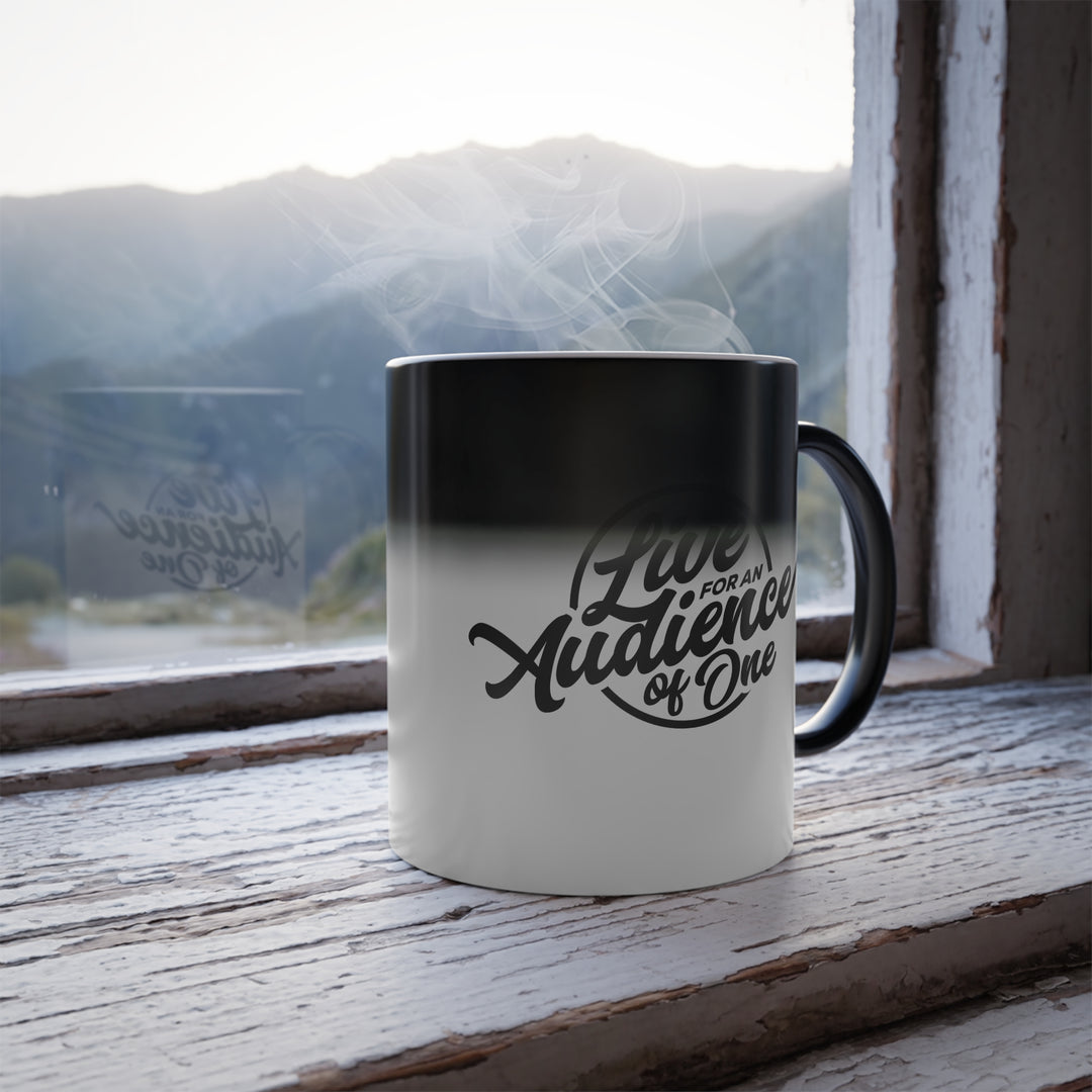 Christian Coffee Mug Audience of One Color Morphing Mug   
