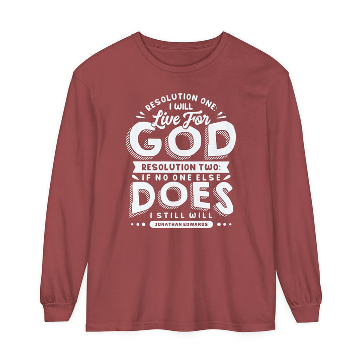 Jonathan Edwards Live For God Long Sleeve Shirt Long-sleeve Brick S