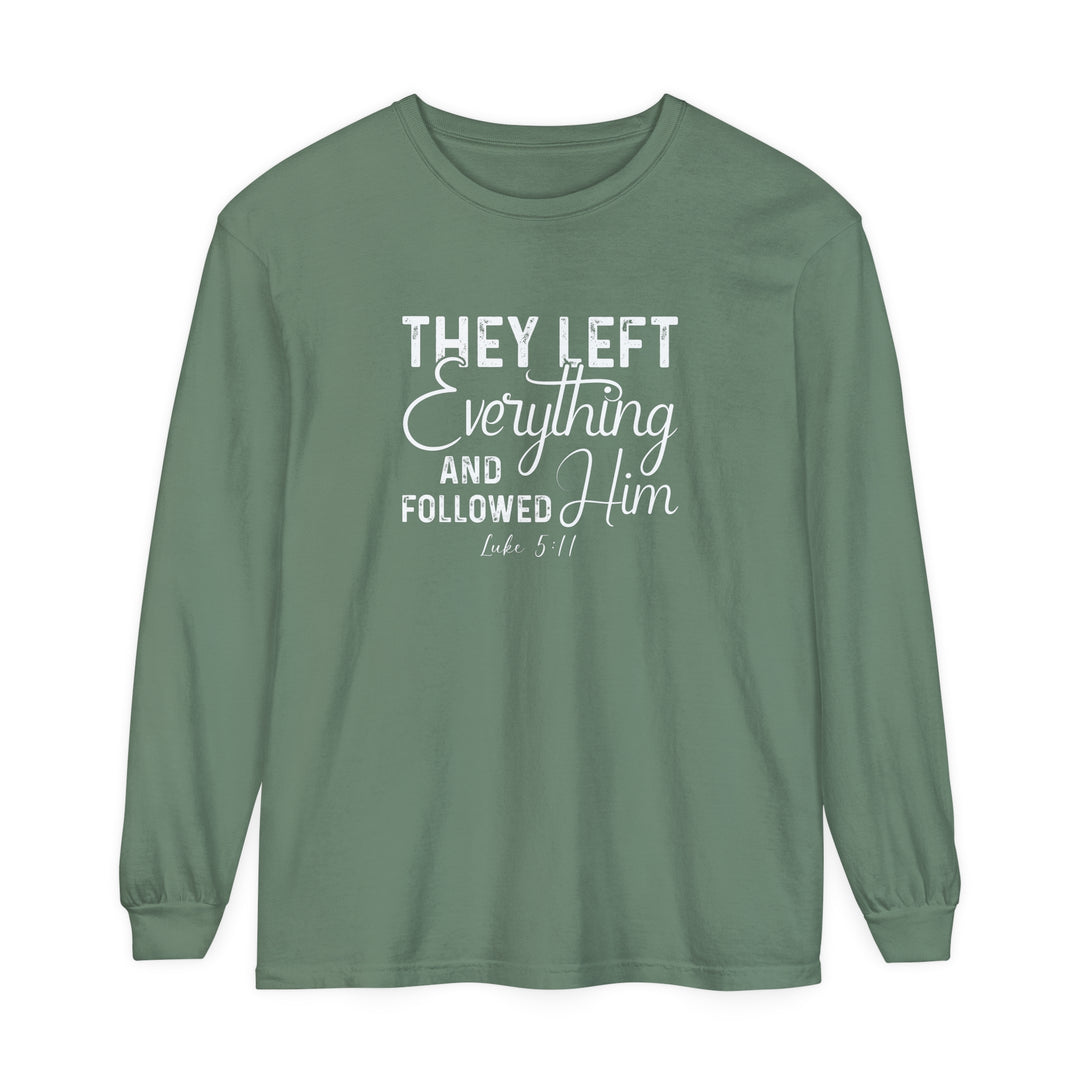 Left Everything Long Sleeve Shirt Long-sleeve Light Green S 