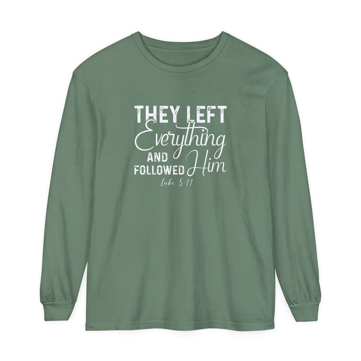Left Everything Long Sleeve Shirt Long-sleeve Light Green S 