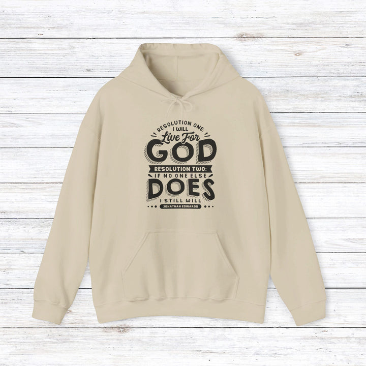Jonathan Edwards Live For God (Black Print) Hoodie Hoodie Sand S