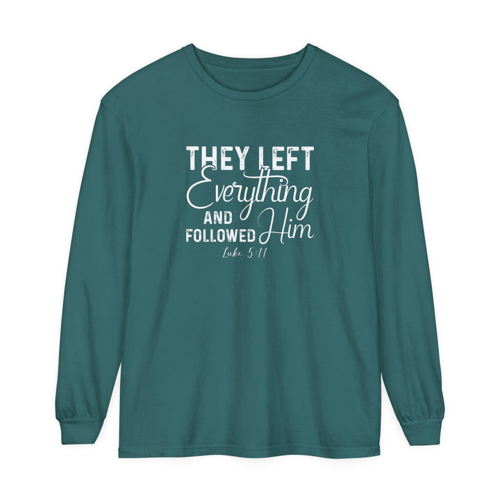 Left Everything Long Sleeve Shirt Long-sleeve Blue Spruce S 