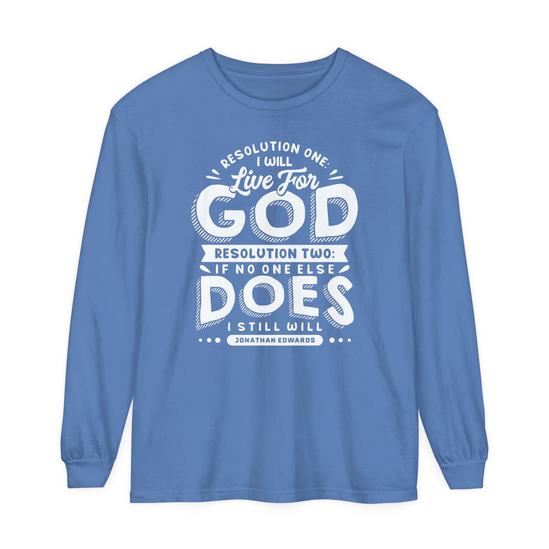Jonathan Edwards Live For God Long Sleeve Shirt Long-sleeve Flo Blue S