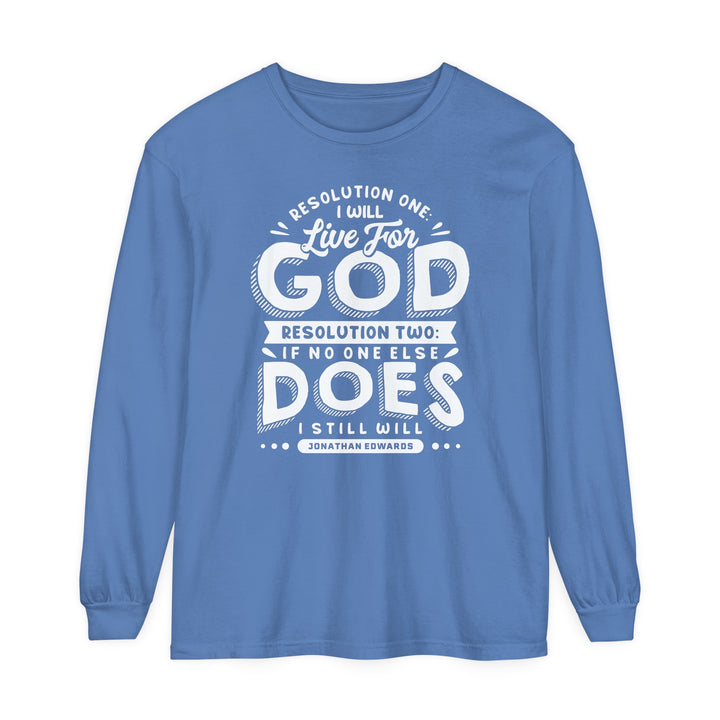 Jonathan Edwards Live For God Long Sleeve Shirt Long-sleeve Flo Blue S