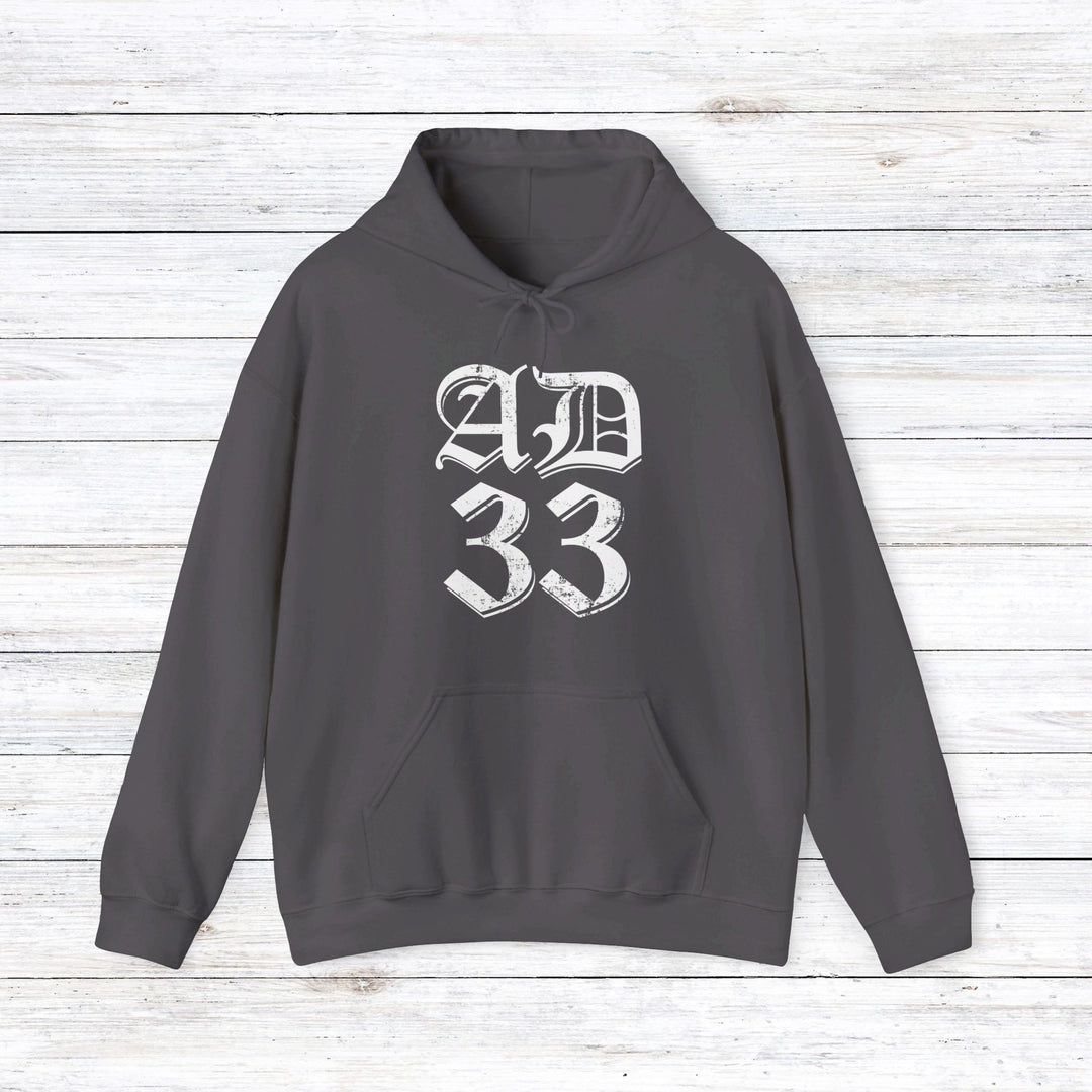 AD 33 Old English Hoodie Hoodie Charcoal S 