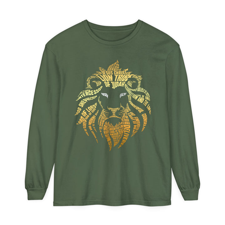 Lion Word Cloud Long Sleeve Shirt Long-sleeve Hemp S 