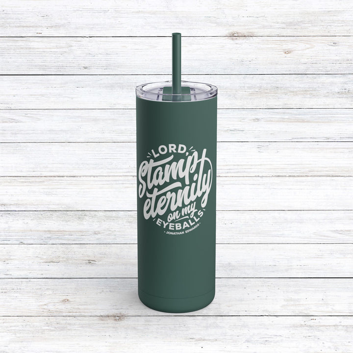 Christian Tumbler Jonathan Edwards Stamp Eternity Mug Deep Teal 20oz Matte