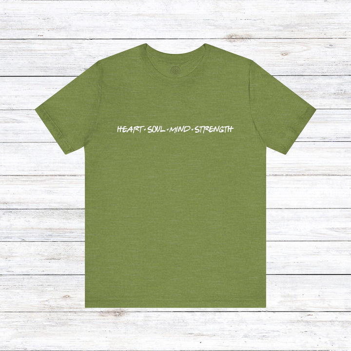 Heart Soul Mind Strength Print Unisex T-Shirt T-Shirt Heather Green S 