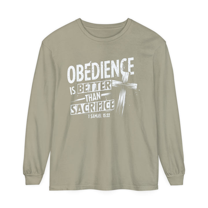 Obedience Is Better Cross Long Sleeve Shirt Long-sleeve Sandstone S 