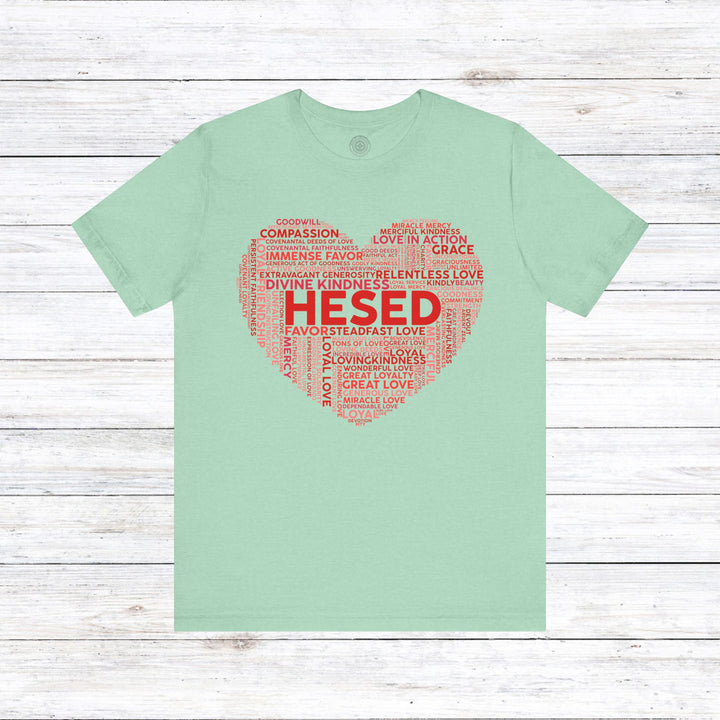 Hesed Heart Cloud Unisex T-Shirt T-Shirt Heather Mint M 