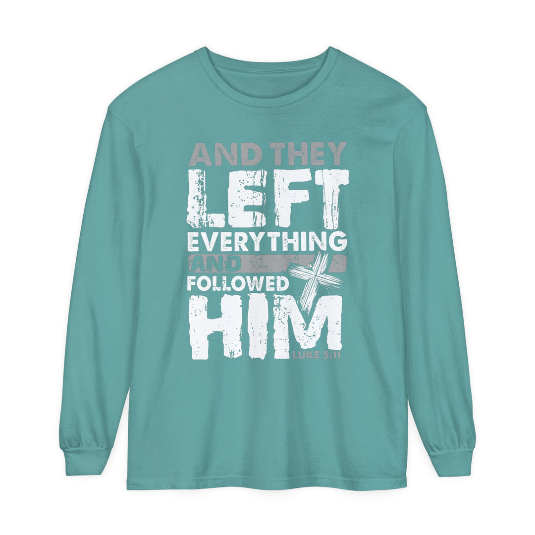 Left Everything Long Sleeve Shirt Long-sleeve Seafoam S 
