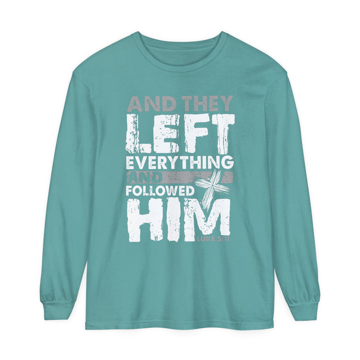 Left Everything Long Sleeve Shirt Long-sleeve Seafoam S 