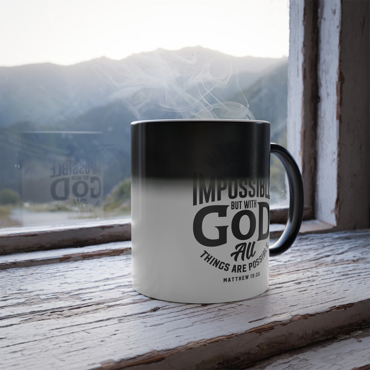Christian Coffee Mug All Things Possible Color Morphing Mug   