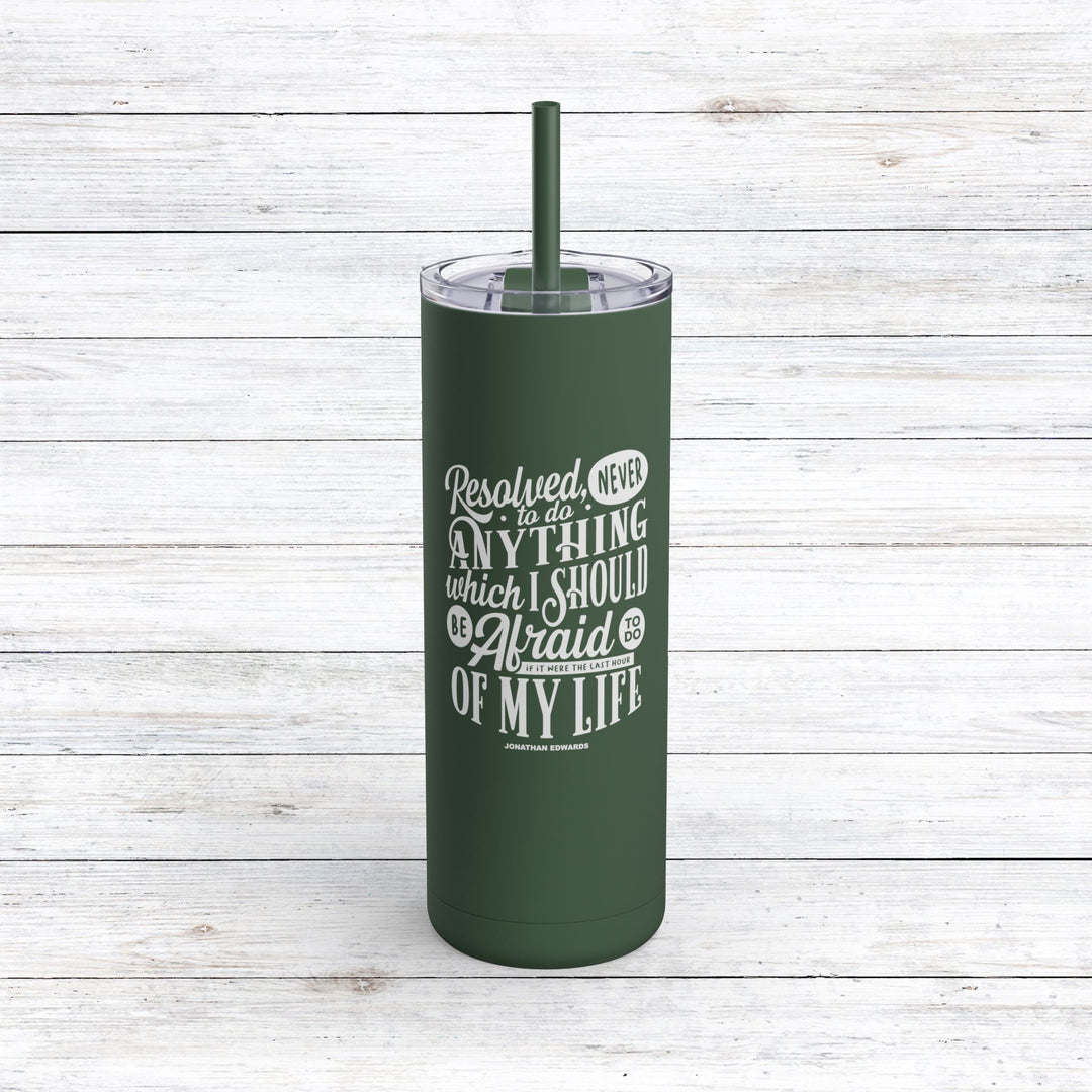 Christian Tumbler Jonathan Edwards Last Hour Mug Pine Needle 20oz Matte