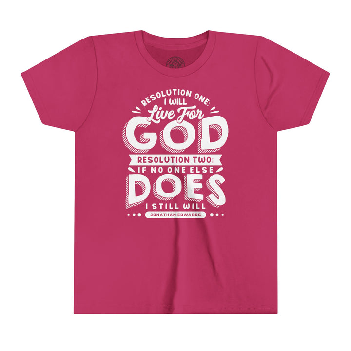 Jonathan Edwards Live For God Youth T-shirt Kids clothes Berry S