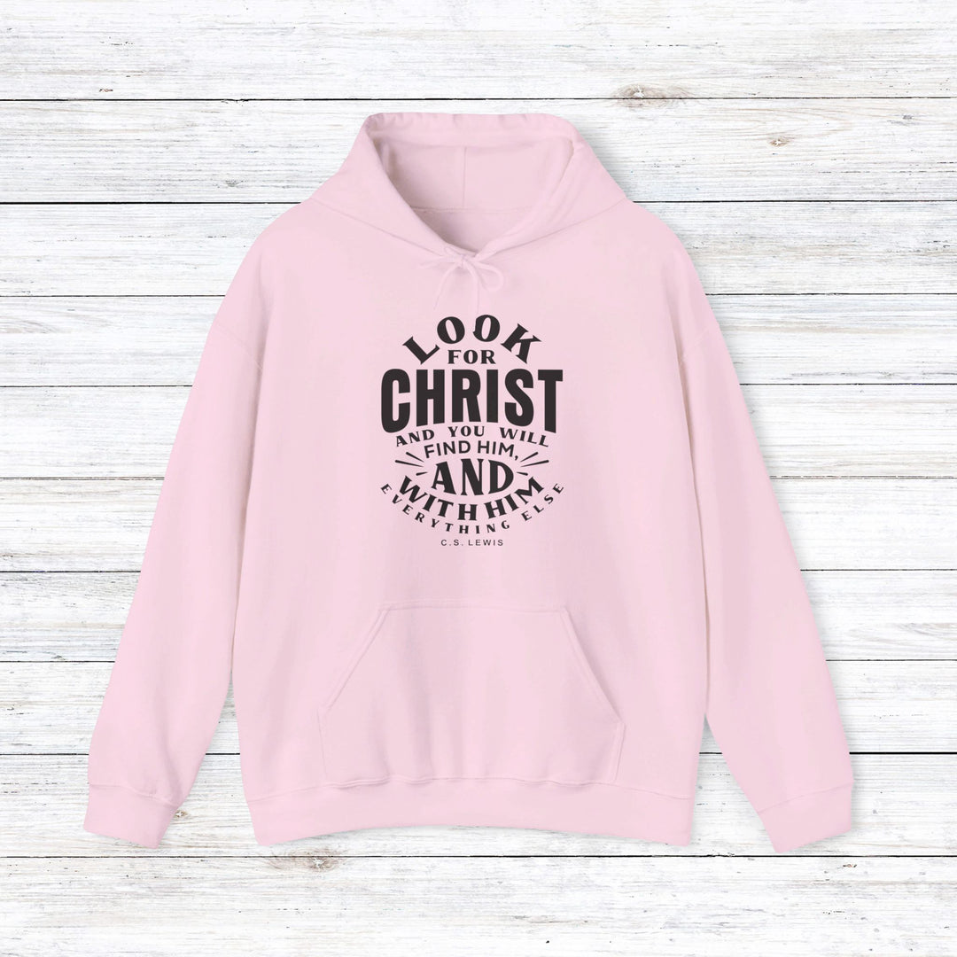 C.S. Lewis Look For Christ Hoodie Hoodie Light Pink S