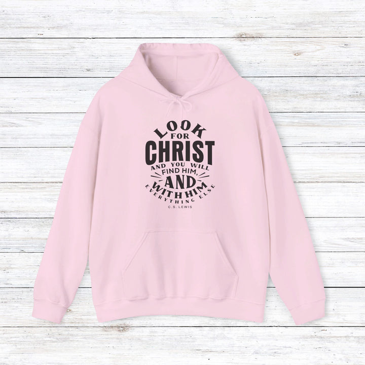 C.S. Lewis Look For Christ Hoodie Hoodie Light Pink S