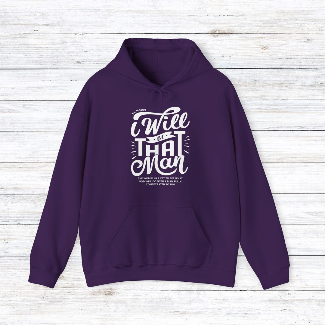 D.L. Moody's I Will Be That Man Hoodie Hoodie Purple S