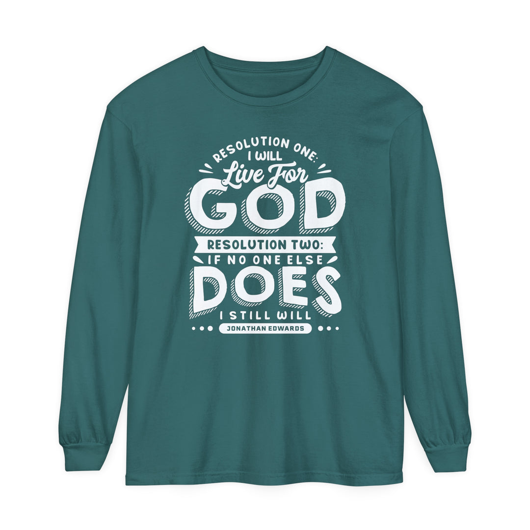 Jonathan Edwards Live For God Long Sleeve Shirt Long-sleeve Blue Spruce S