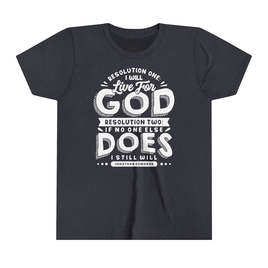 Jonathan Edwards Live For God Youth T-shirt Kids clothes Heather Navy S