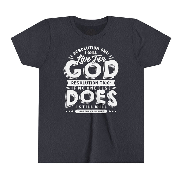 Jonathan Edwards Live For God Youth T-shirt Kids clothes Heather Navy S