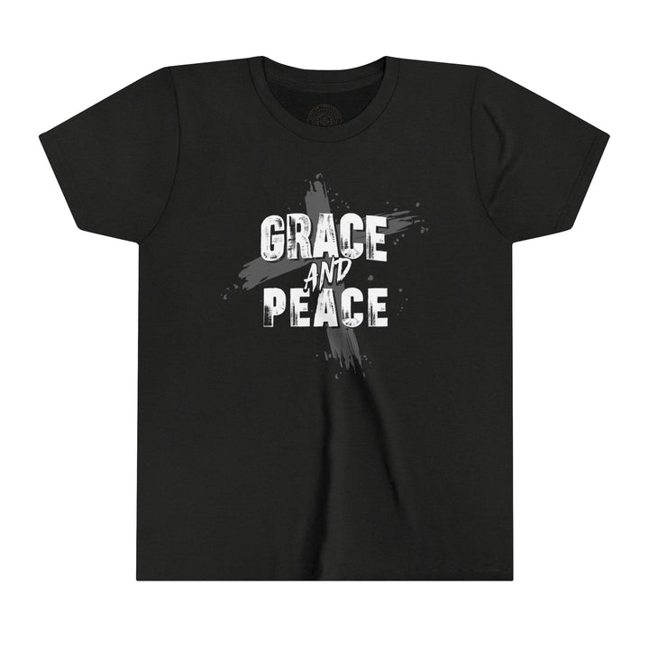 Grace and Peace Youth T-shirt Kids clothes Black Heather S 