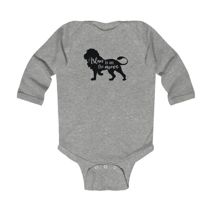 Aslan Is On The Move Infant Long Sleeve Bodysuit Kids clothes Heather NB (0-3M) 