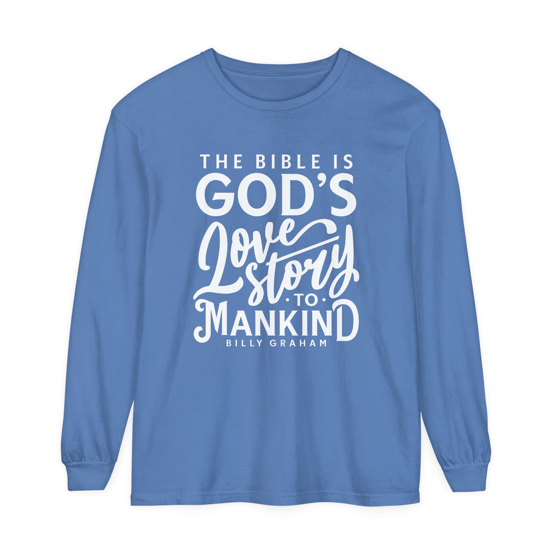 God's Love Story Long Sleeve Shirt Long-sleeve Flo Blue S 
