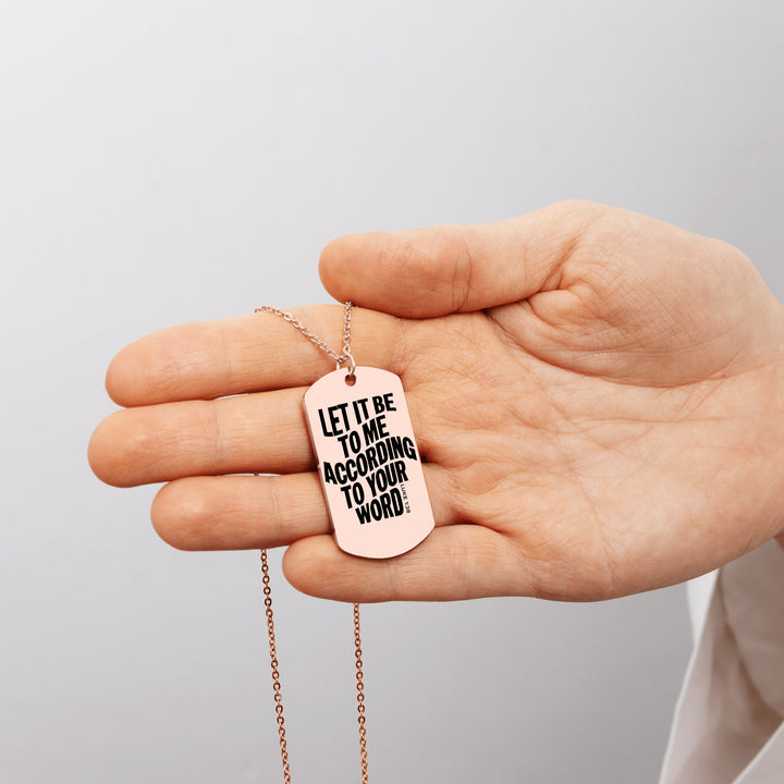 Christian Necklace According To Your Word Tag Tag Necklaces