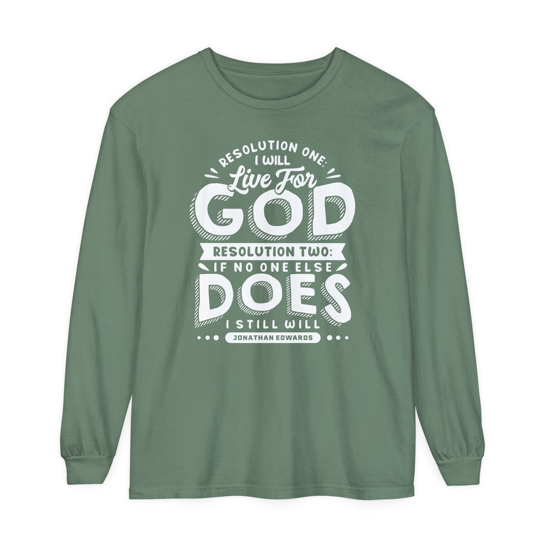 Jonathan Edwards Live For God Long Sleeve Shirt Long-sleeve Light Green S