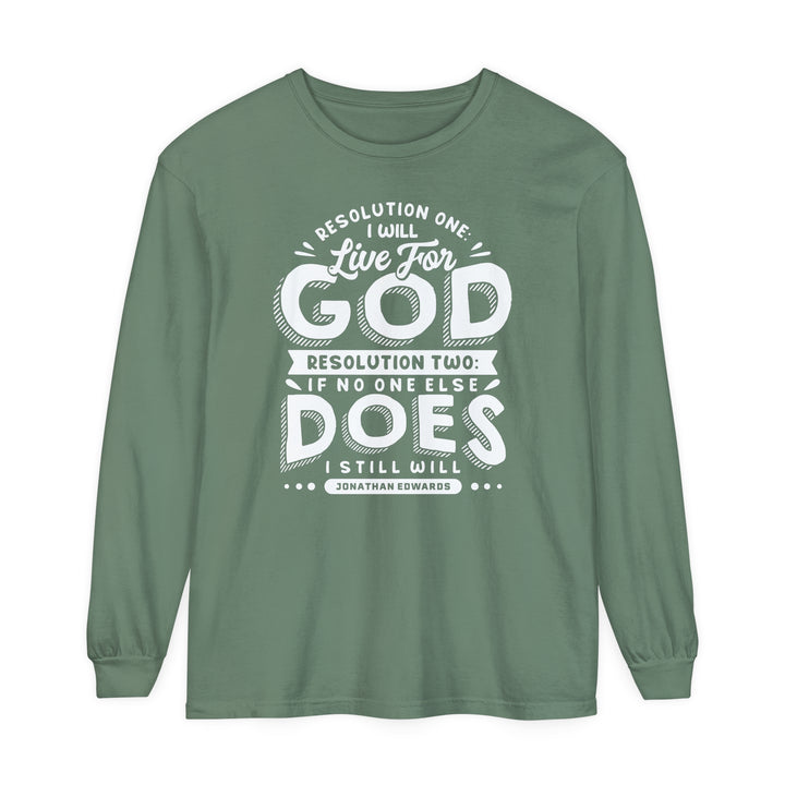 Jonathan Edwards Live For God Long Sleeve Shirt Long-sleeve Light Green S