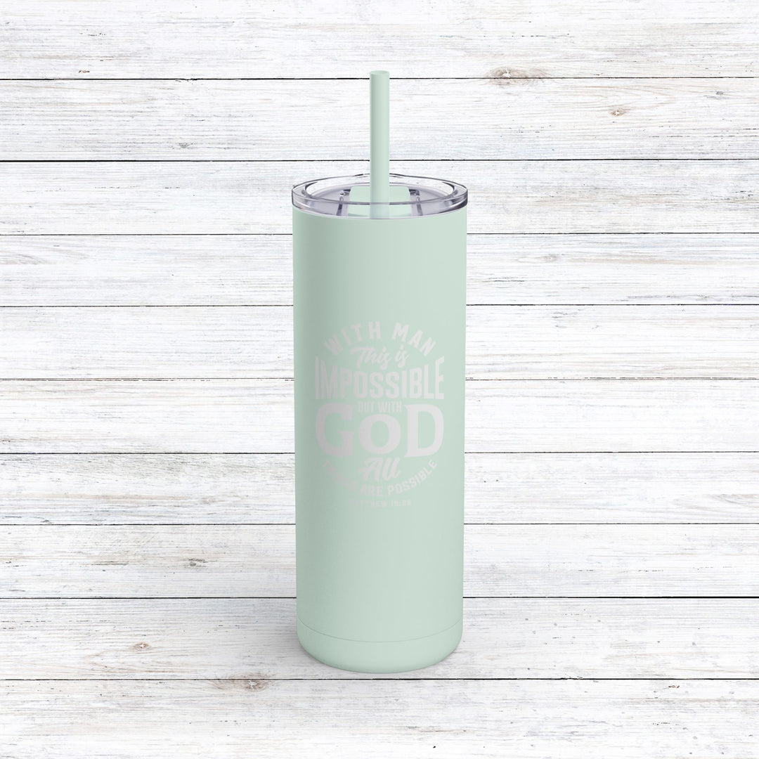Christian Tumbler All Things Possible Mug Seaglass 20oz Matte