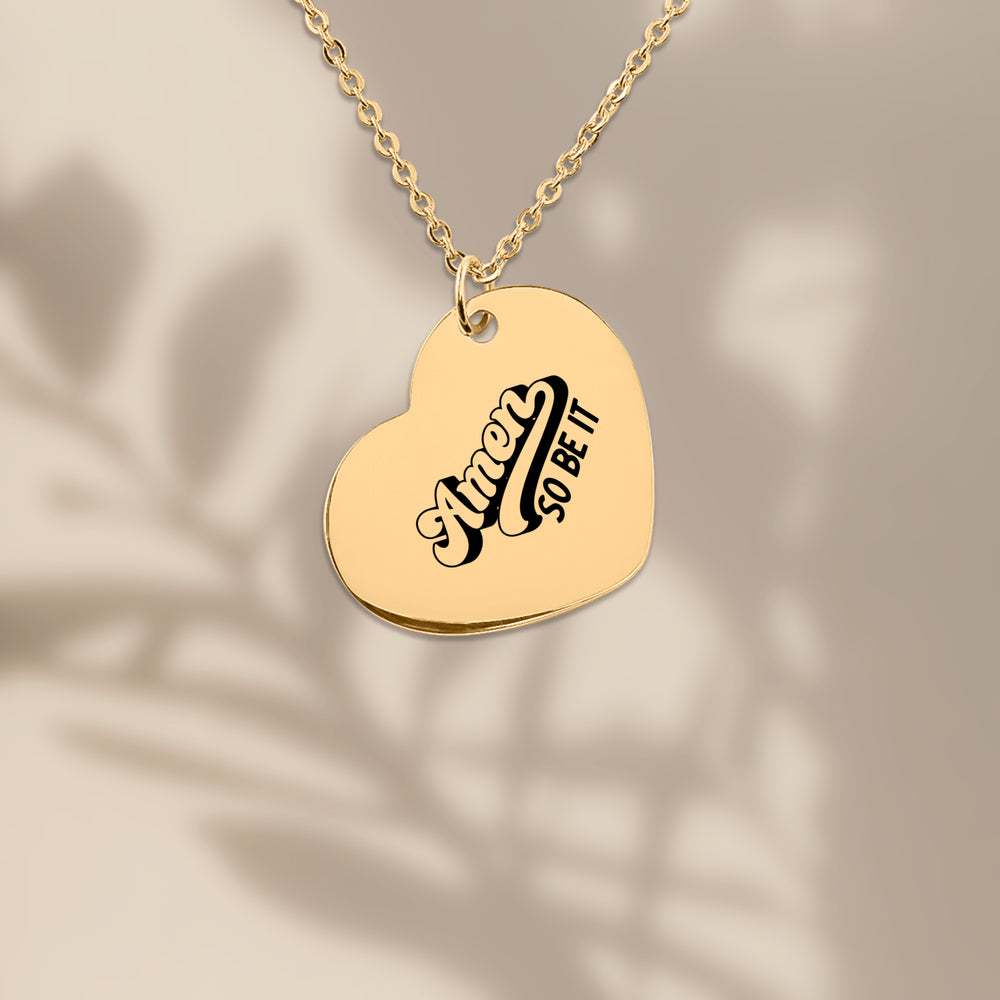 Christian Necklace Amen Heart Heart Necklaces