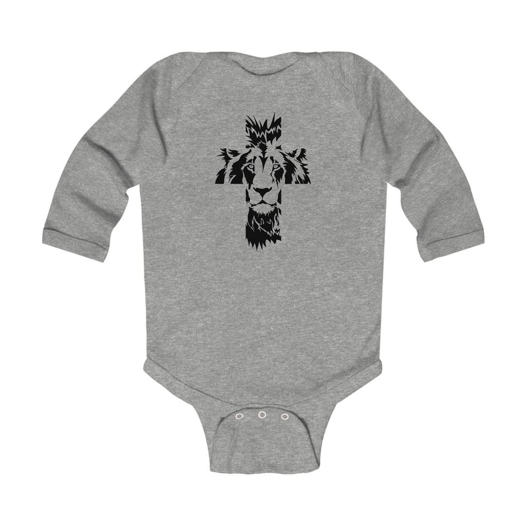 Aslan Cross Infant Long Sleeve Bodysuit Kids clothes Heather NB (0-3M) 
